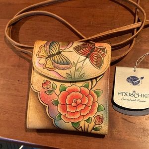 Small Anuschka Handpainted leather crossbody
